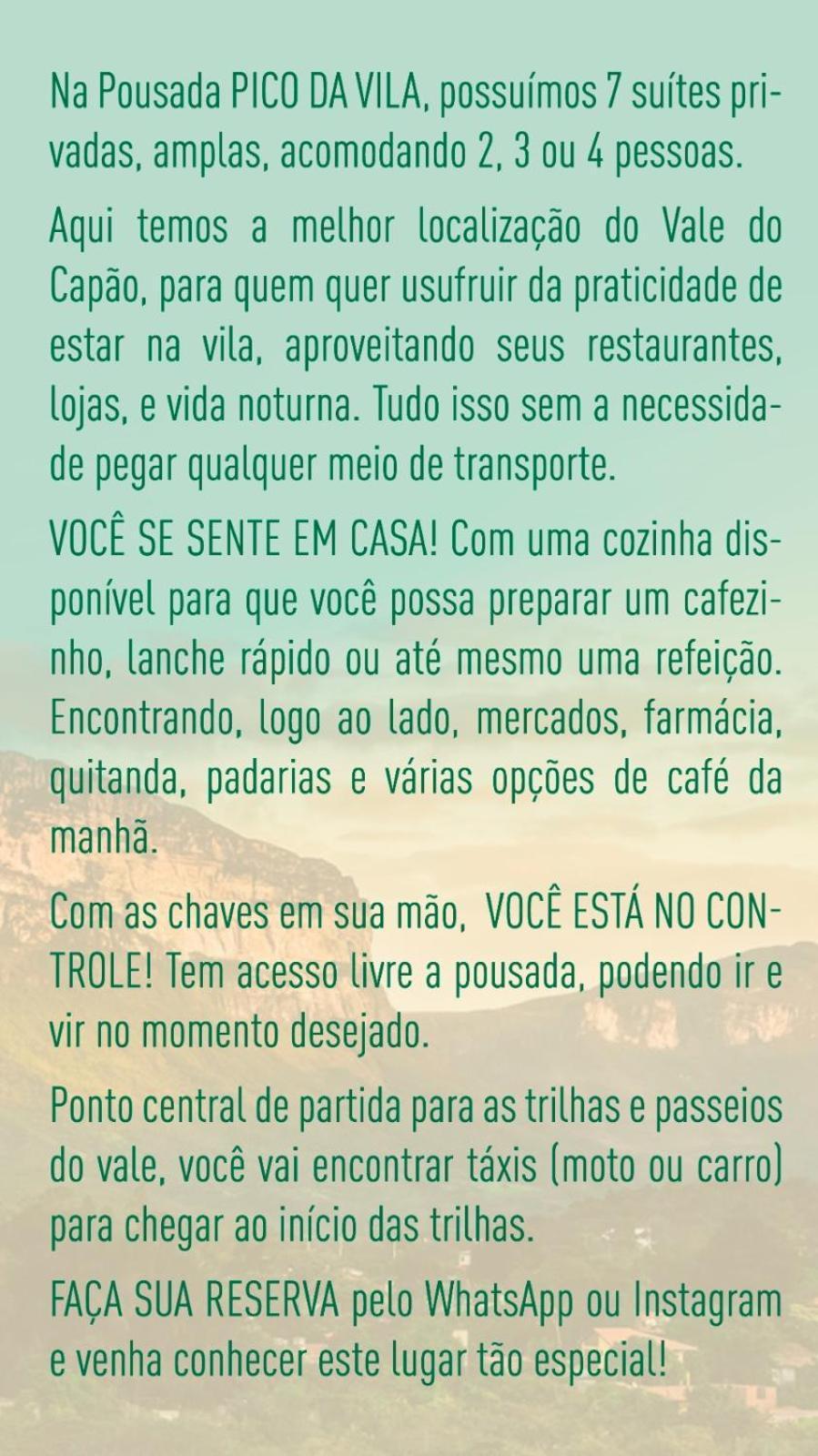 Pousada Pico Da Vila Vale do Capao Buitenkant foto